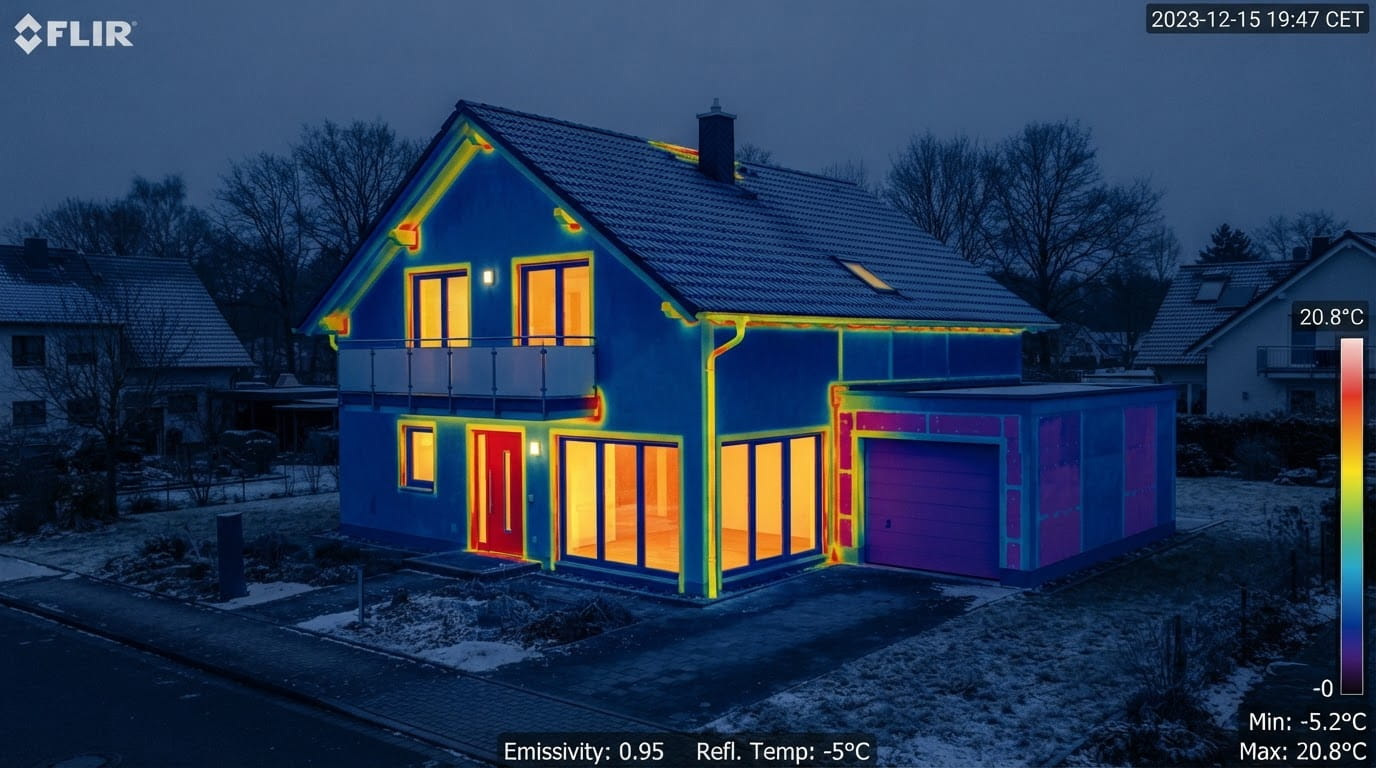Thermografie-Aufnahme zur Energieberatung in Olpe